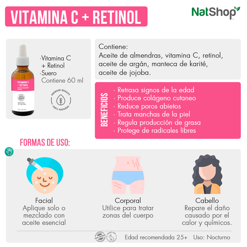 Suero Vitamina C + Retinol - 60ml
