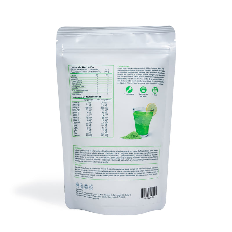 Jugo verde 100% Natural sin azúcar - Sabor a piña 200g