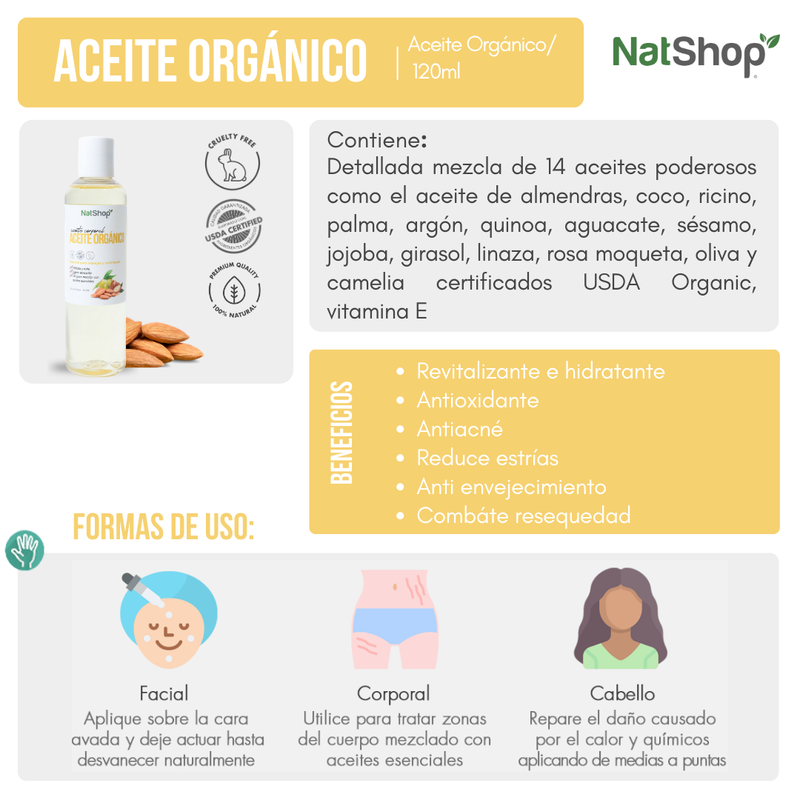 Aceite orgánico 120ml