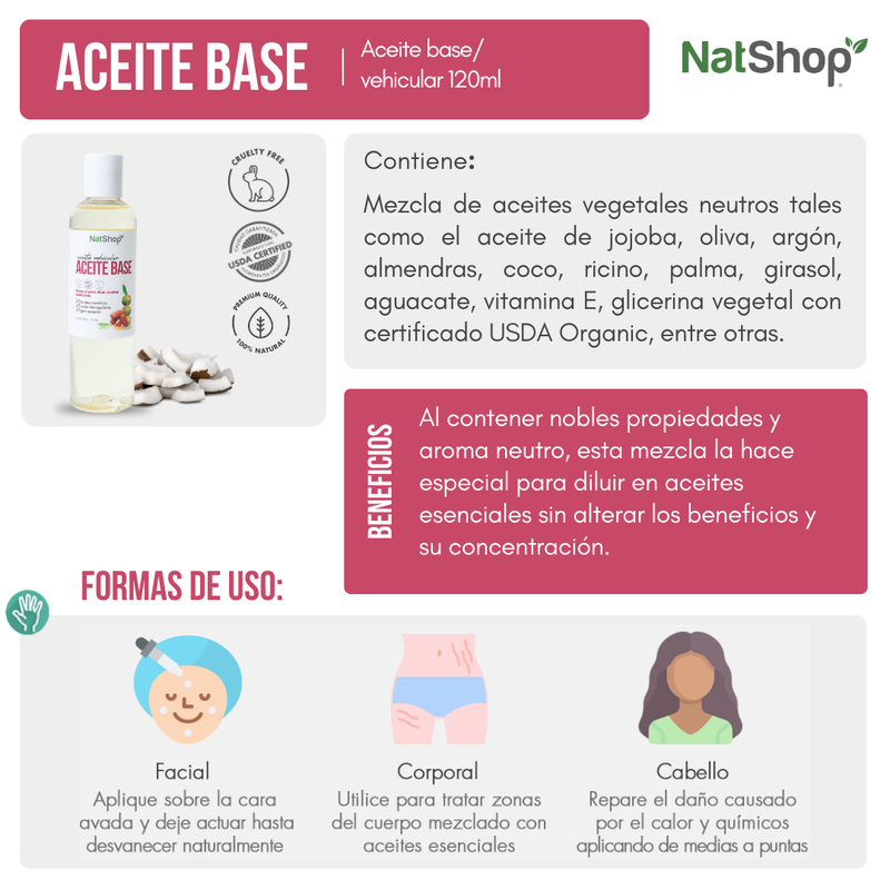 Aceite base/vehicular 120ml