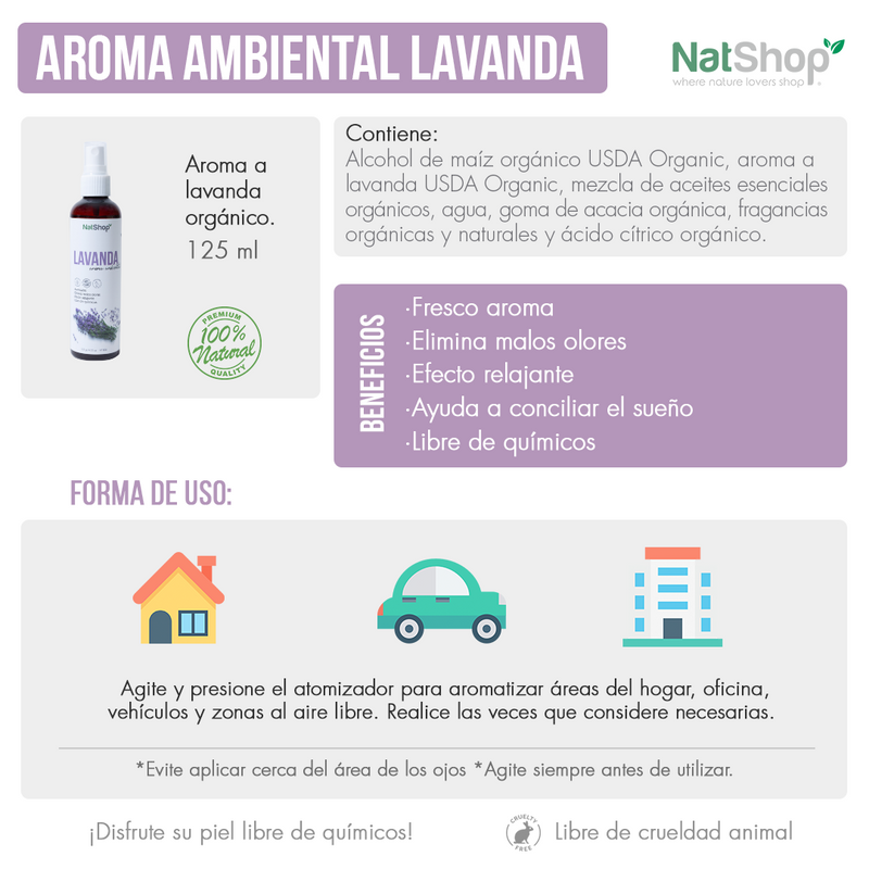 Aromatizante de Lavanda Orgánica - 125ml
