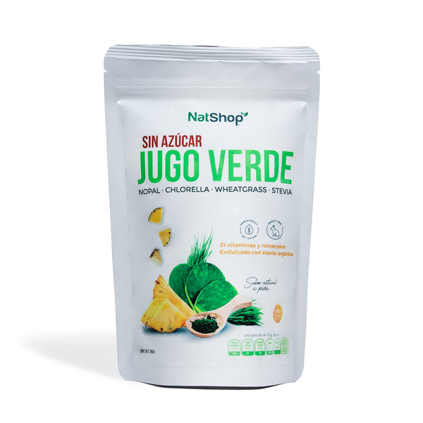 Jugo verde. Natural sin azúcar - Sabor a piña 200g