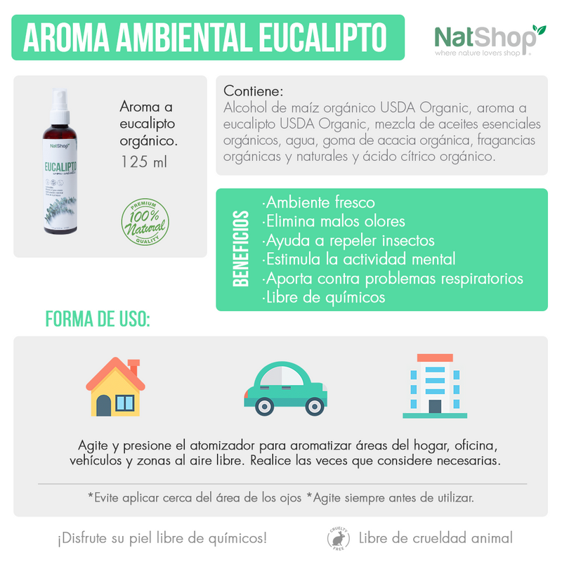 Aromatizante de Eucalipto Orgánico - 125ml