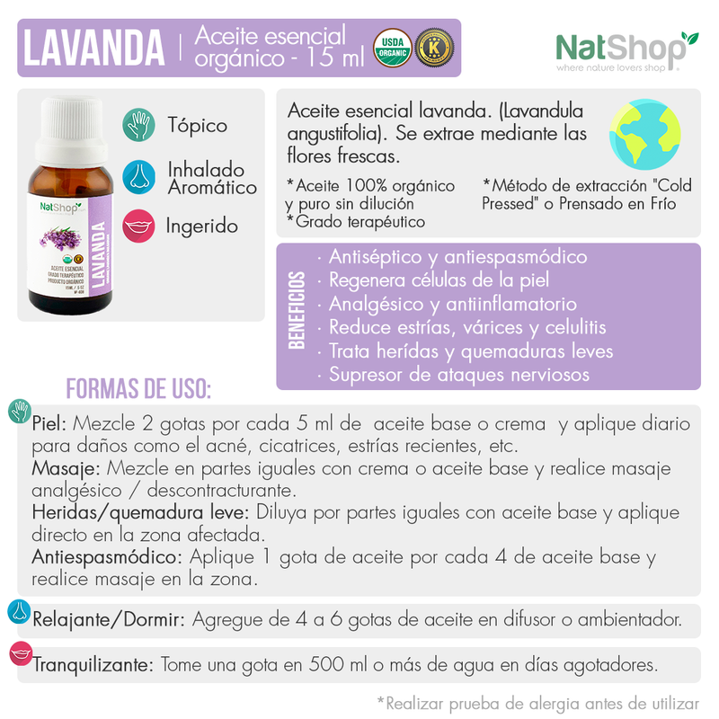 Muestra Aceite Esencial Lavanda  (5 pzs) - 2ml