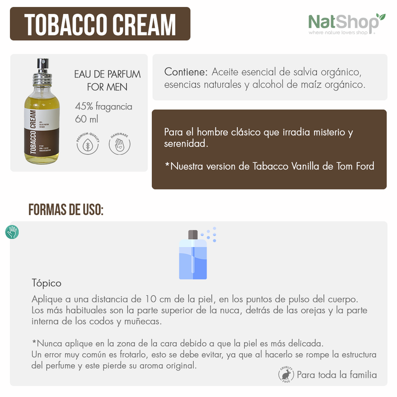 Tobacco cream (caballero) con aceite esencial de salvia