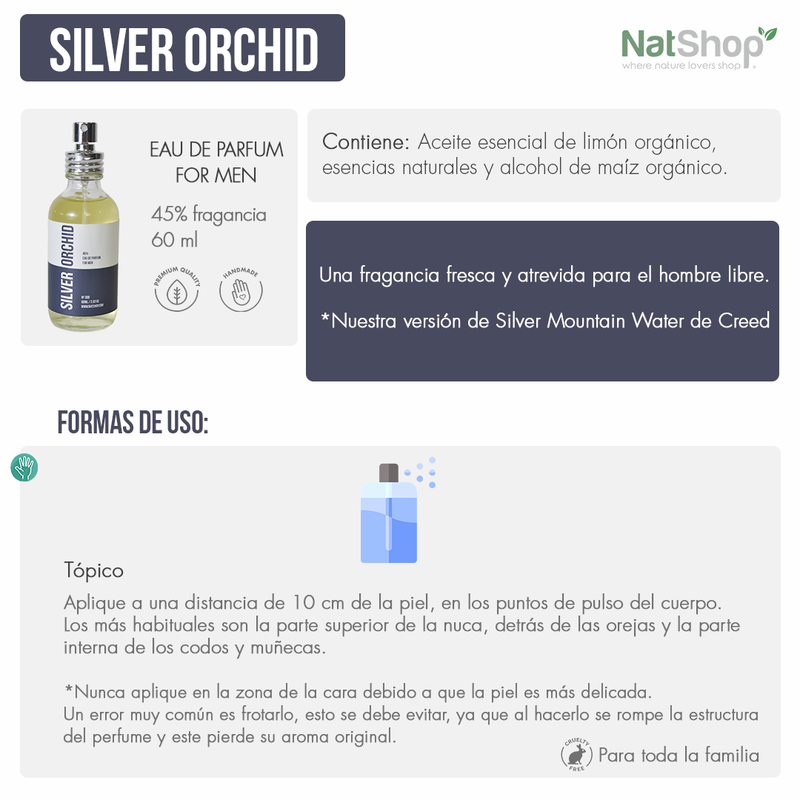 Silver orchid (caballero) aceite esencial de limón