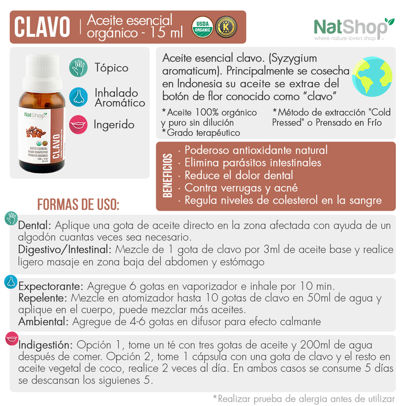 Clavo Orgánico 15ml