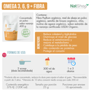 Fibra psyllium y Omega 3 vegetal - sabor naranja orgánica 400g