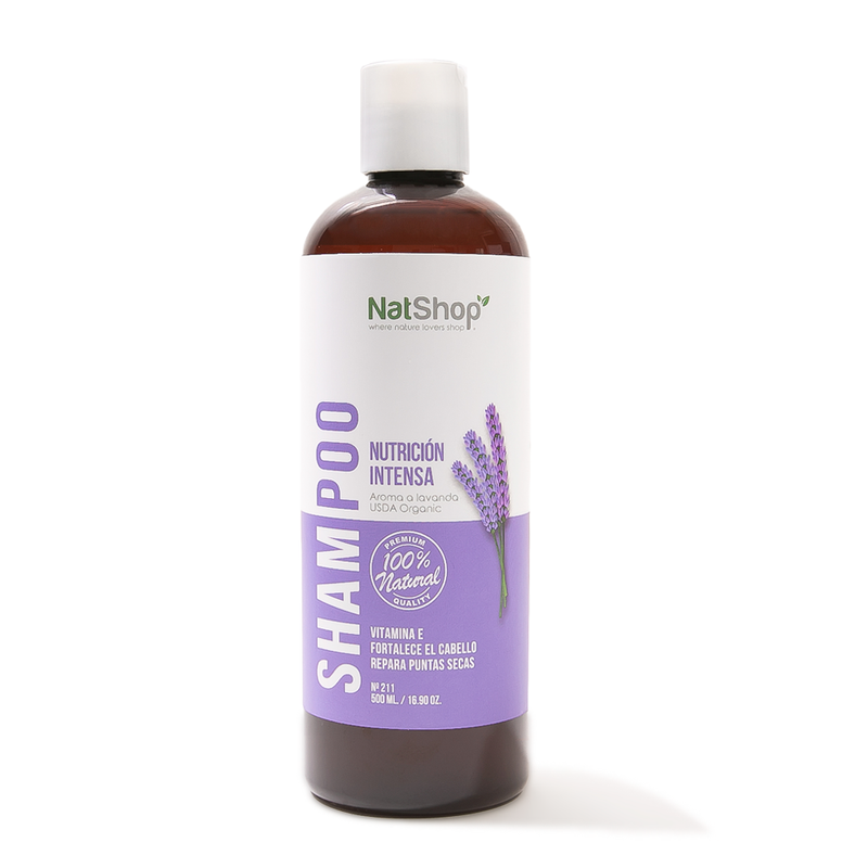 Shampoo natural - Lavanda orgánica y vitamina E - 500ml