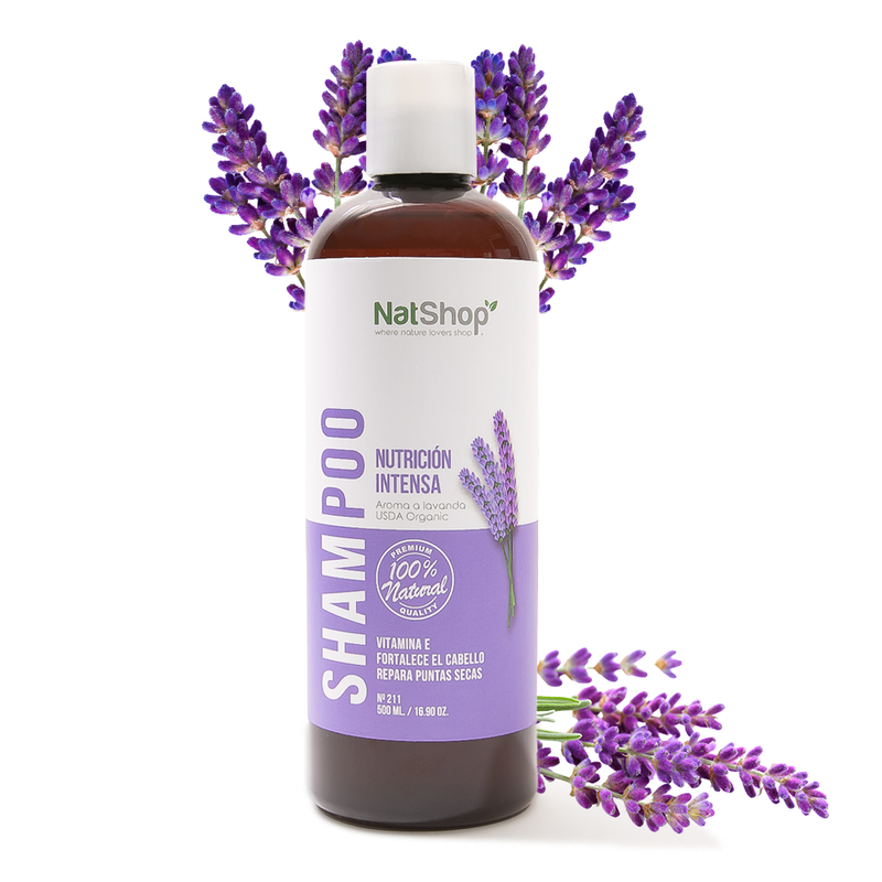 Shampoo natural - Lavanda orgánica y vitamina E - 500ml